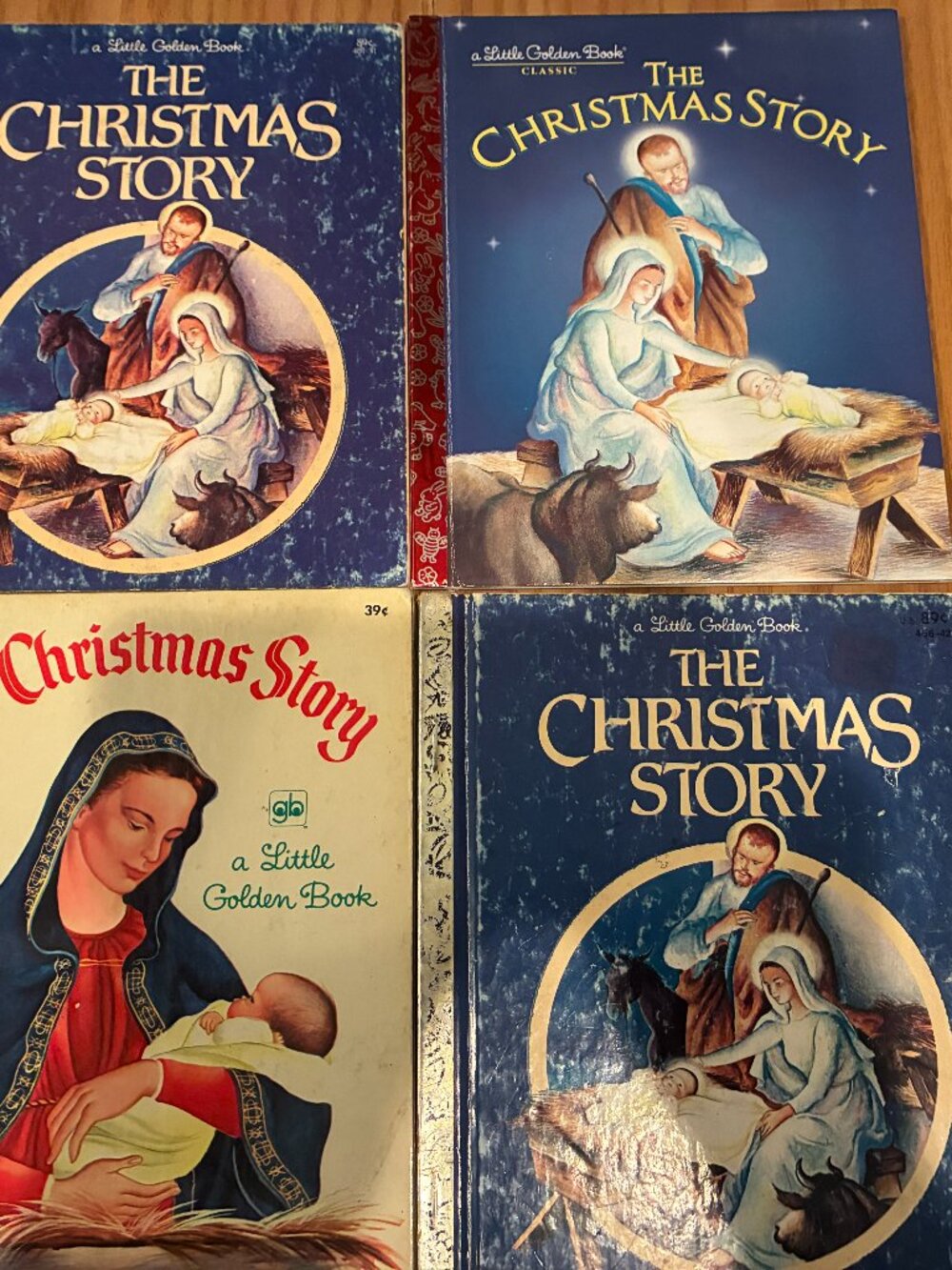 Lot of 4 Little Golden Book Christmas Story 1952-1971